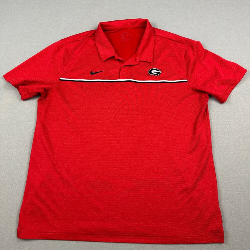 Georgia Bulldogs Polo Shirt Men Extra Large Red Solid Nike On Field SEC NCAA XL